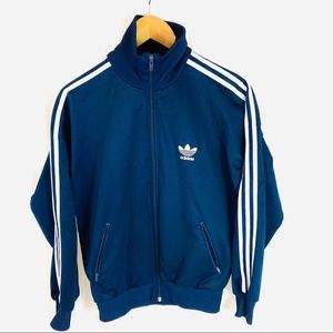ADIDAS Vintage Stripe Track Jacket 90s Navy Medium